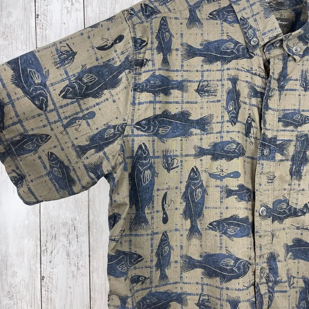 Eddie Bauer Shirt Men Medium Multi Fishing Button Down Classic Fit Outdoor‎ Camp